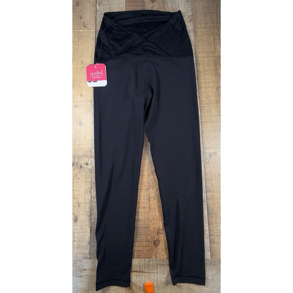 Isabel by Ingrid & Isabel Maternity Active Leggings Black Crossover Panel Size L